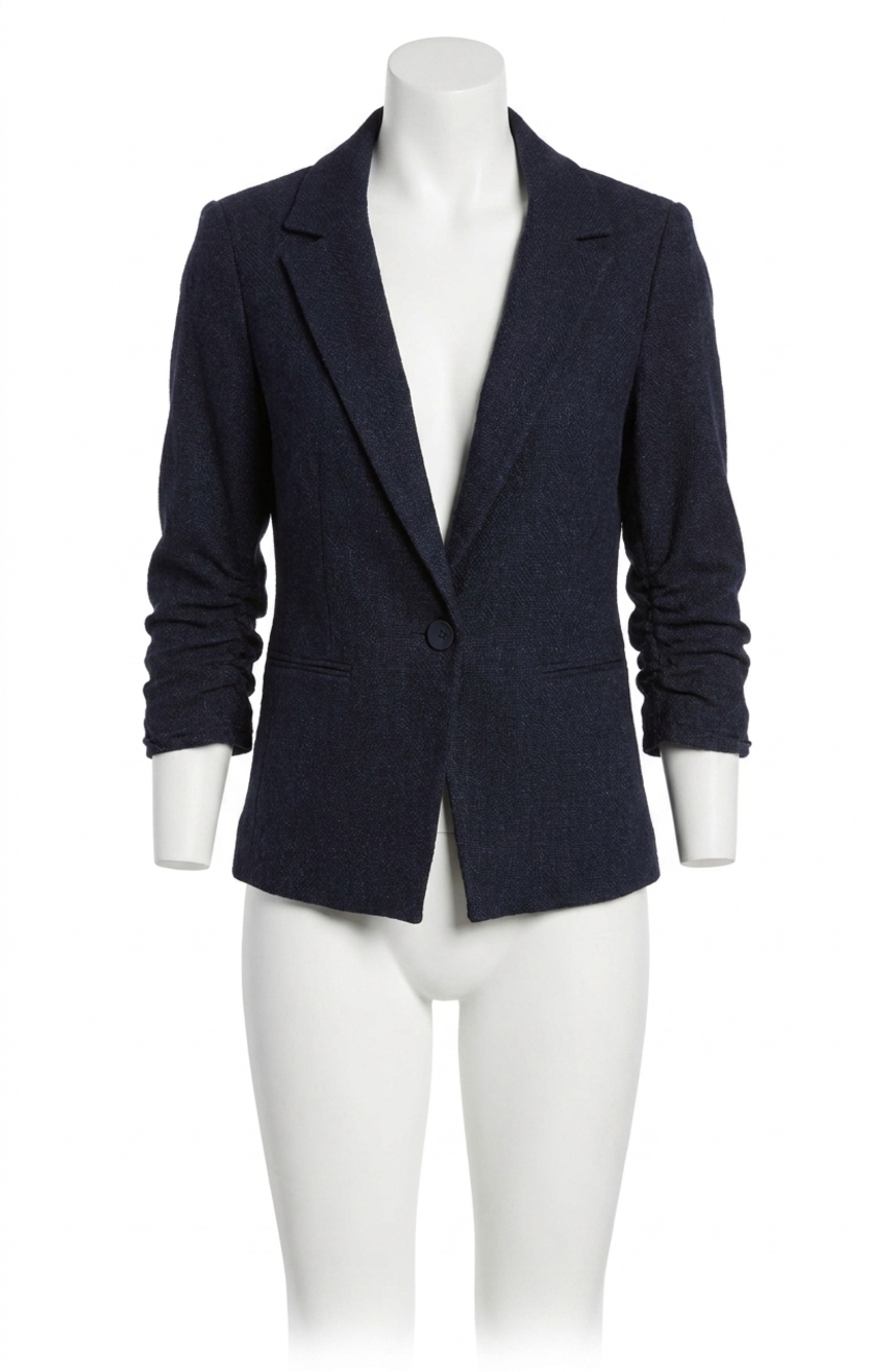 NEW DREW serena scrunch sleeve blazer in indigo